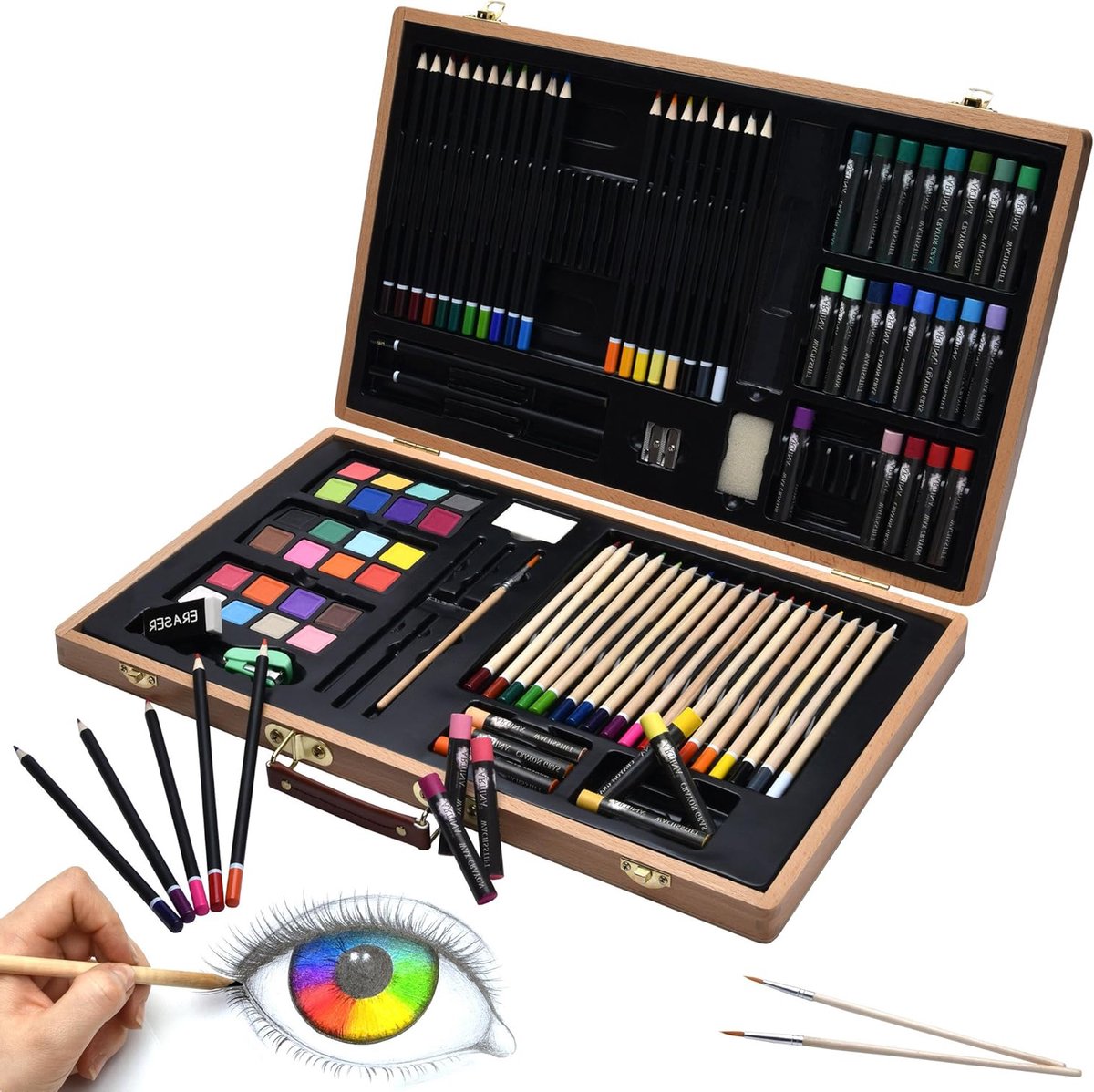 Tekenkoffer Kinderen - Tekendoos - Kleurpotloden - Stiften