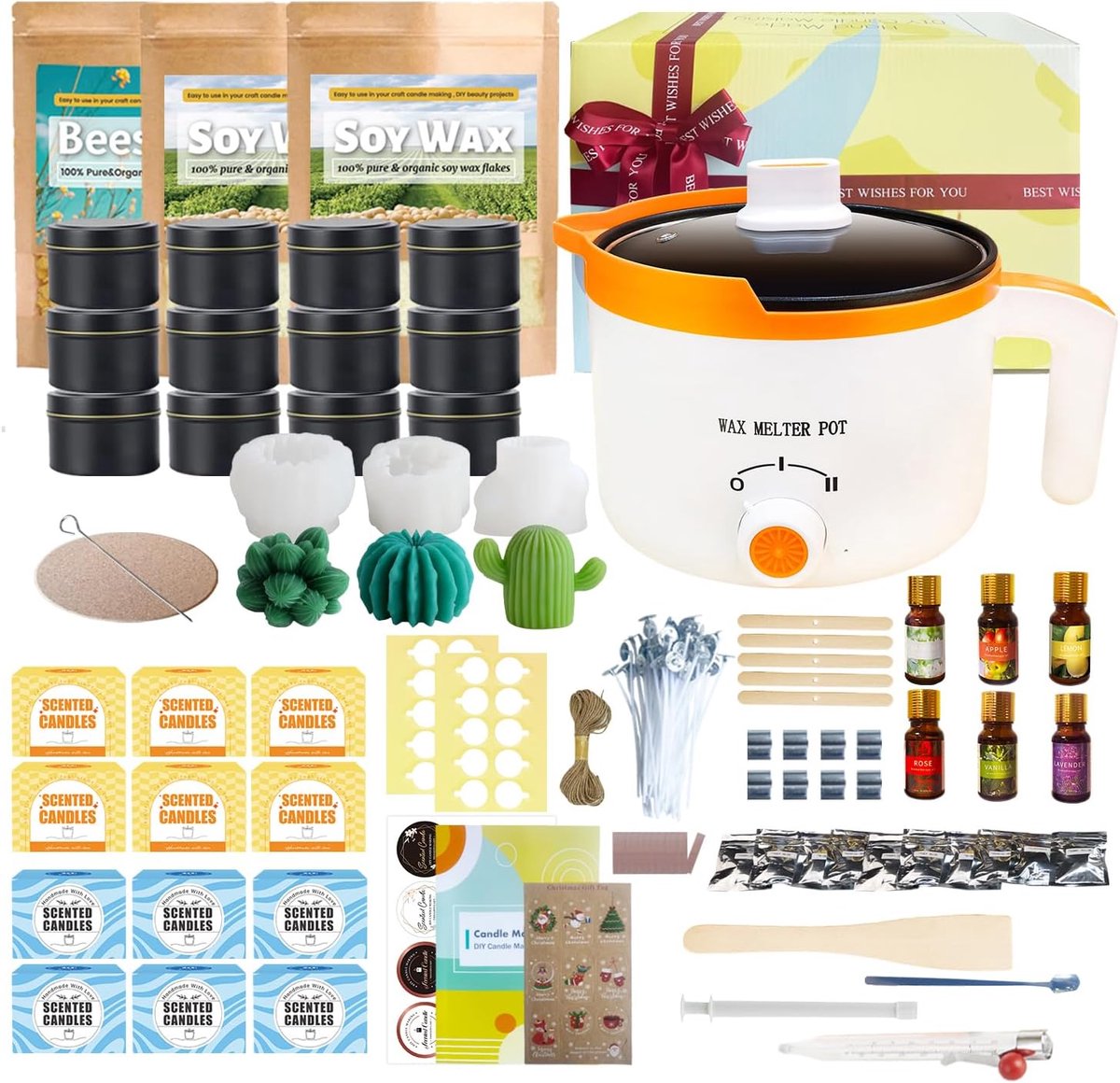 Smeltpan Kaarsvet Set – Smeltpan voor Kaarsen - Kaarsen Maken Starterspakket – Candle Making Kit