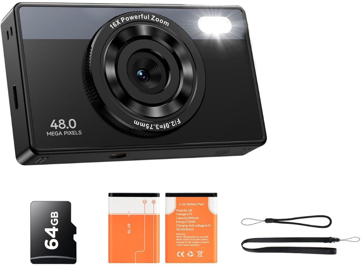 Fototoestel voor Kinderen - Digitale Camera - Compact - Zwart