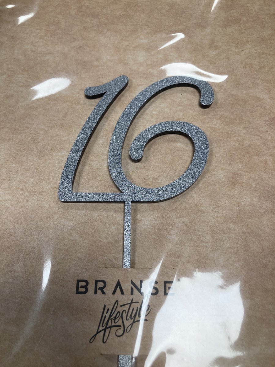 Branse Lifestyle - Taart Topper - 16 - Zilver