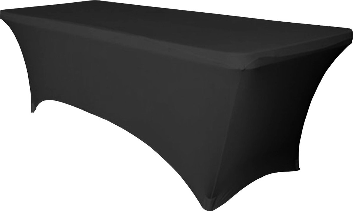 BRASQ Tafelrok Zwart - 183x76x74cm - Tafelhoes extra Stretch voor Vouwtafel, Campingtafel, Inklapbare tafel - Voor binnen en buiten