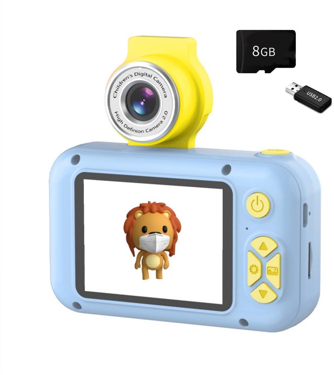 Kindercamera - 2,4 inch IPS-scherm - 180° draaibare lens - selfie- en gamecamera - kerst-/verjaardagscadeau voor kinderen van 4-11 jaar - Brawdress