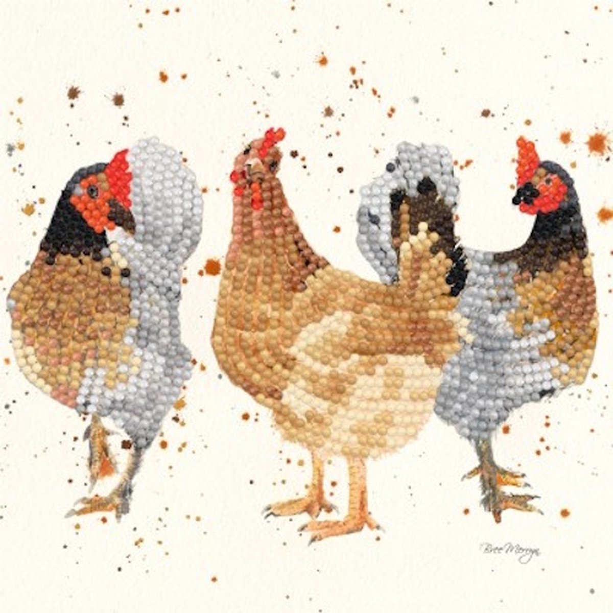 Diamond Painting Kaart The Hen Party 18 x 18 cm
