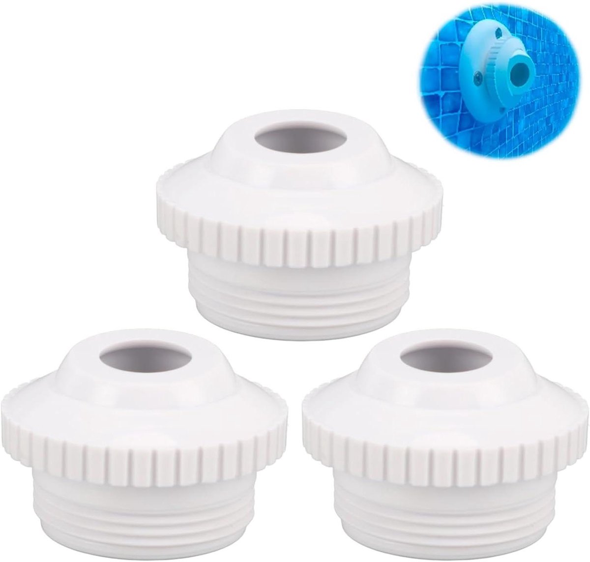 Brenzoos - : 3-delig Zwembad Jet Nozzles Set - Plastic Directionele Flow Inlaat Fitting 1.85 Inch - Roterende Oogbal Hydrostream Return Jet - voor SP1419D - Zwembad Accessoires