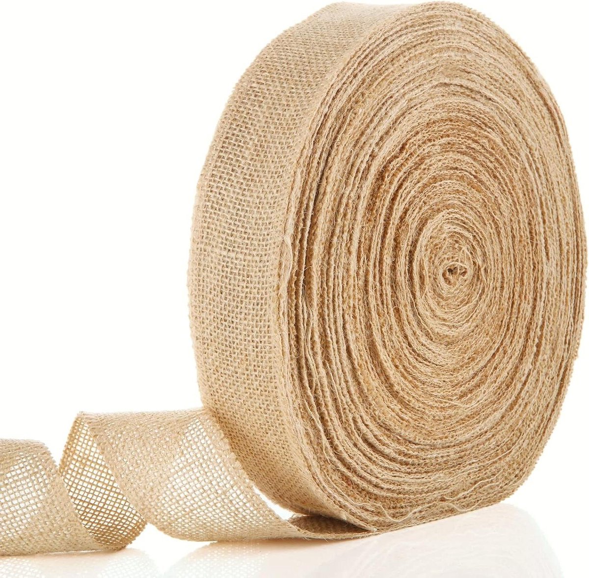 Brenzoos - 19,7 ft Jute lint voor ambachten - Hessische stof lint - natuurlijk jute mesh - 1,9 inch breed - cadeauverpakking decoratie partij