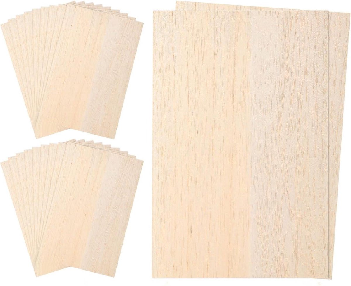 Brenzoos - 20 vellen natuurlijk hout, 300 x 200 x 1,5 mm voor knutselen en decoreren