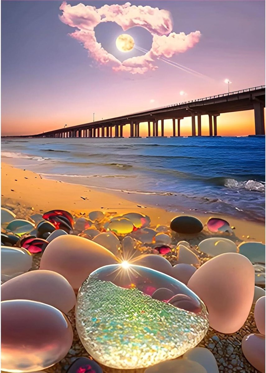 Brenzoos - 5D Love Heart Diamond Painting Kit - Landschap voor Volwassenen - Beginners - DIY Ronde Diamant Stippen Kits - Dier Kristal Craft - Home Decor - 30x40 cm