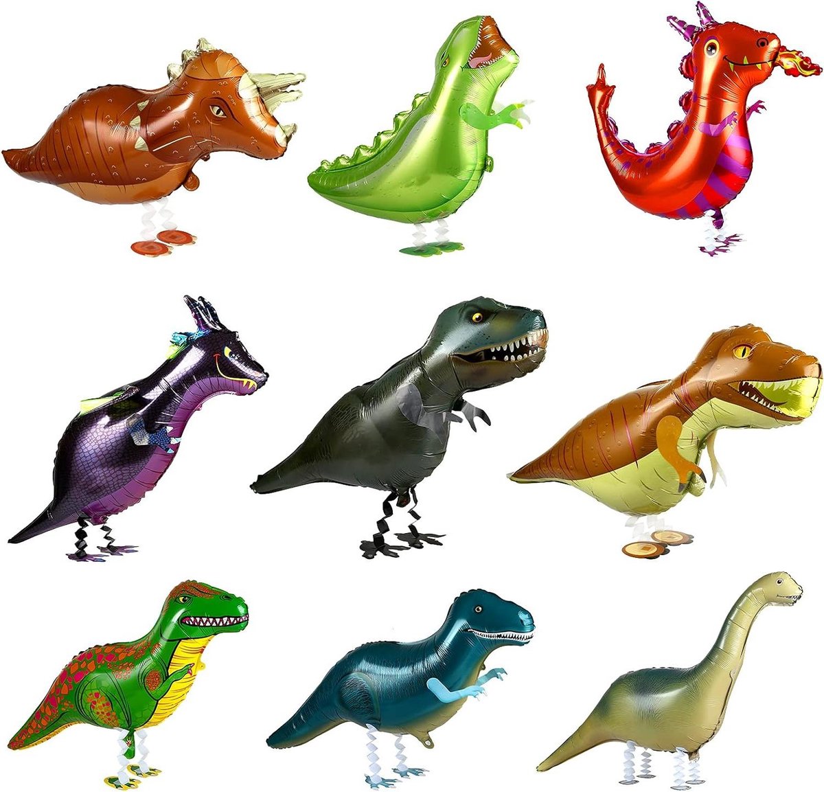 Brenzoos - 9 folieballonnen dieren heliumballonnen luchtwalker dinosaurus jungle thema verjaardagsfeest decoratie - feestballonnen voor kinderen snorkelen cadeau plein - ballonnen wandelen dierenballonnen