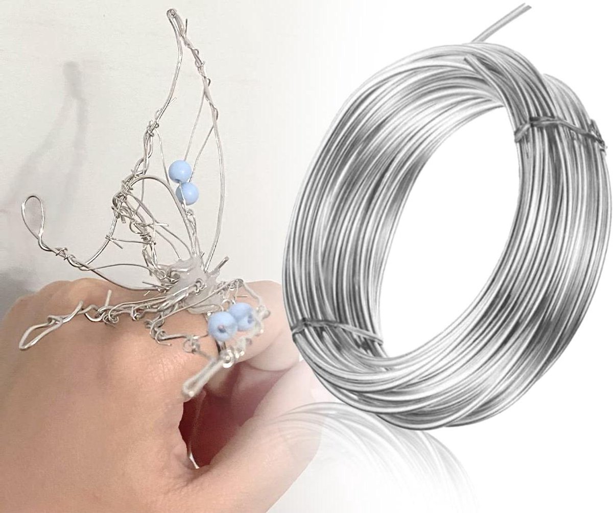 Brenzoos - Aluminium draad 1 mm x 30 m voor knutselen en draadsculpturen - Zilverdraad