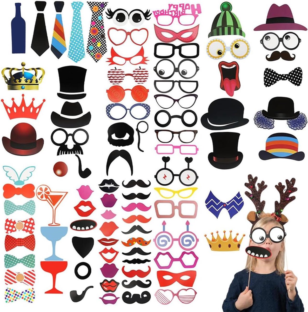 Brenzoos - Feest Fotorekwisieten - 89 Stuks voor Verjaardagen, Bruiloften en Feesten