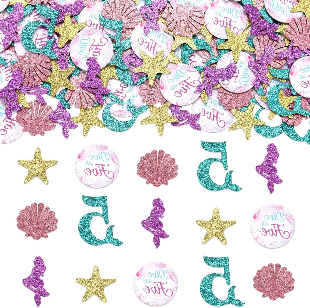 Brenzoos - Feestelijke Zeemeermin 5e Verjaardagsdecoraties - Onderwater Thema