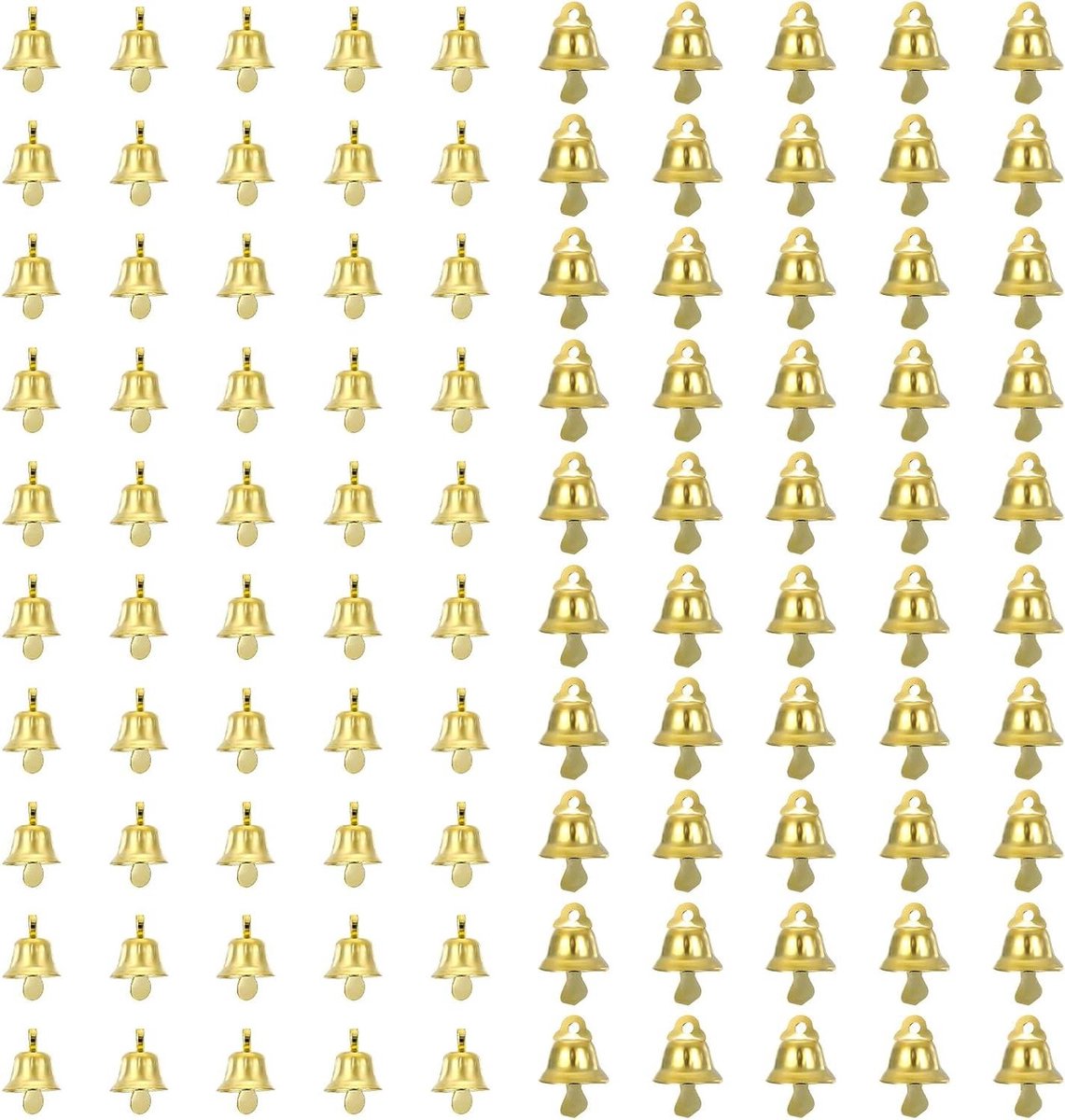 Brenzoos - Gouden belletjes knutselen - 100 stuks - 10 mm - Sieraden maken - Cadeauverpakking - Koperen klokken - 14 mm - Hobbydecoratieobject