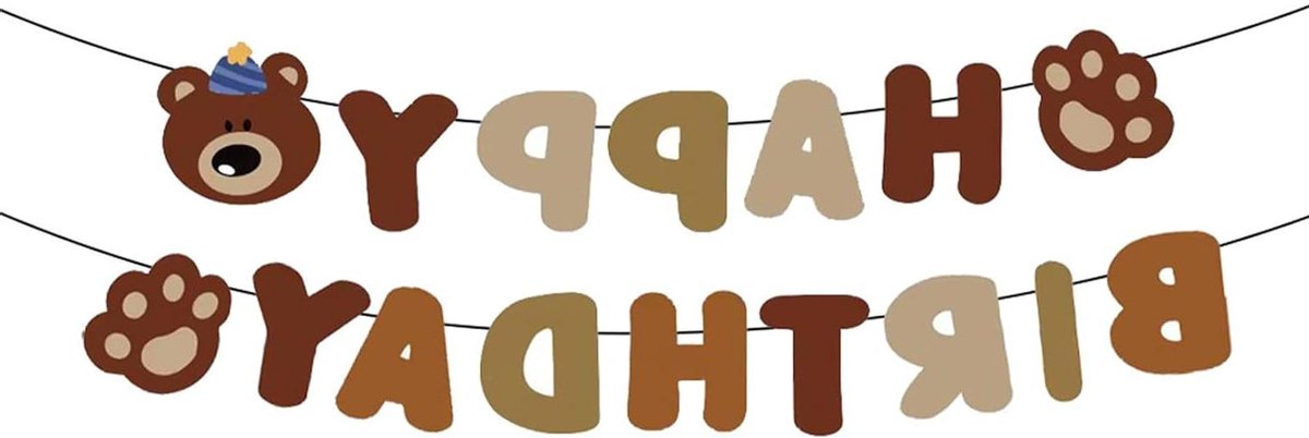 Brenzoos - Happy Birthday-slinger met beer thema voor meisjes en jongens