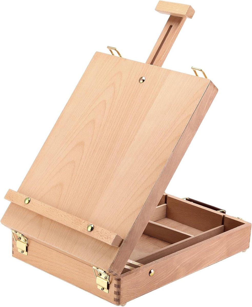   - Houten tafelbox ezel verstelbaar - draagbare kunstschildersezel voor schilder student kunstenaar -  