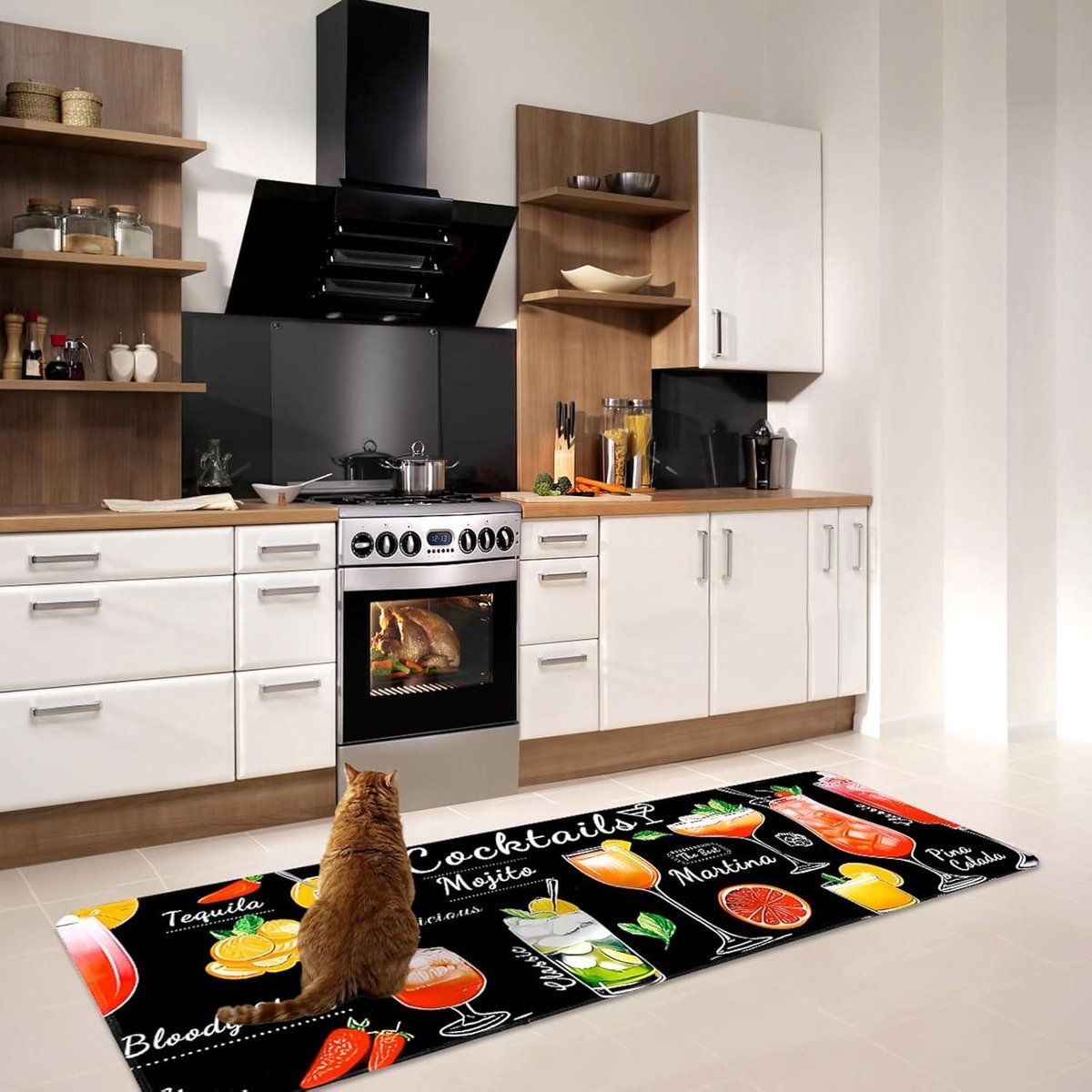 Brenzoos - Loper voor de gang - Tapijt 60x180 cm Antislip Wasbaar - Cocktailloper Vuilafstotend Keukentapijt