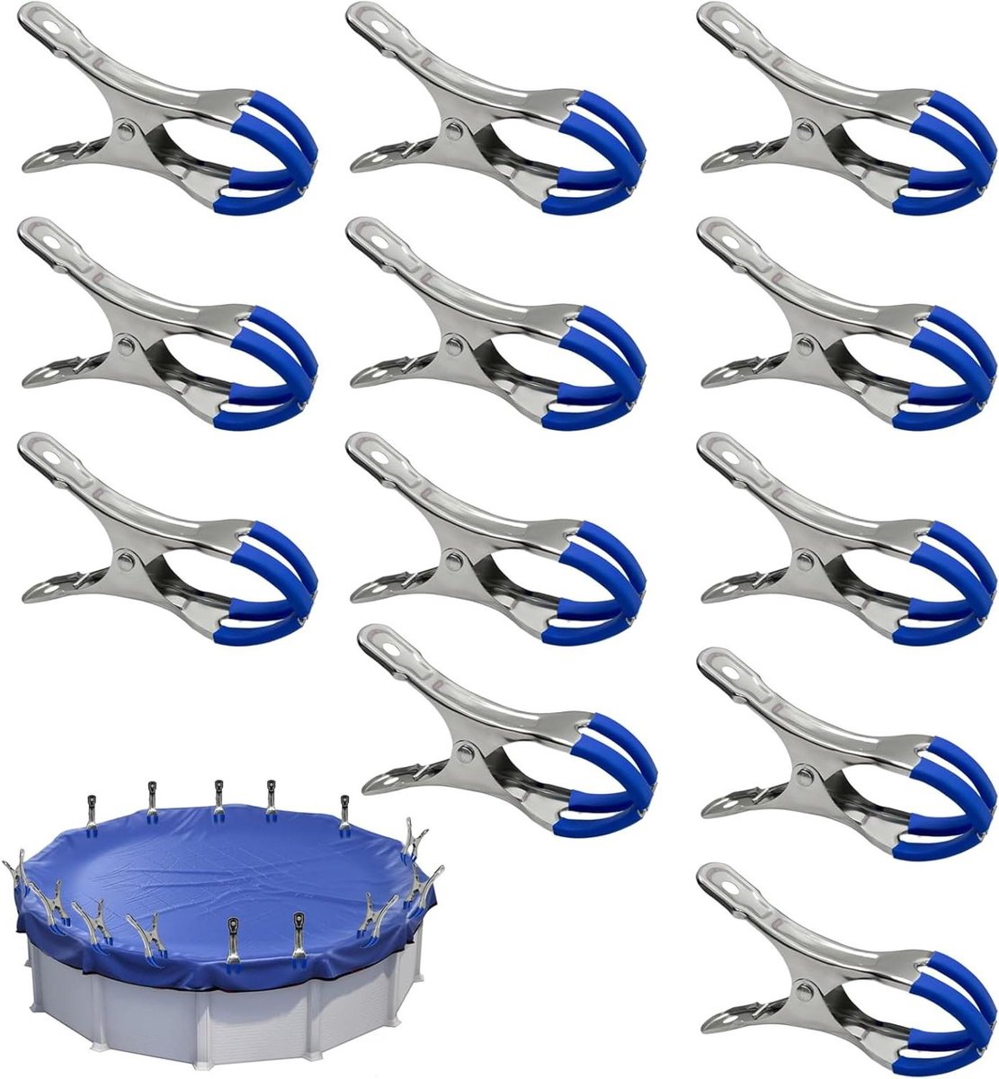 Brenzoos - Metalen klemmen zwembadafdekking, bovengrondse zwembaden 2 stuks