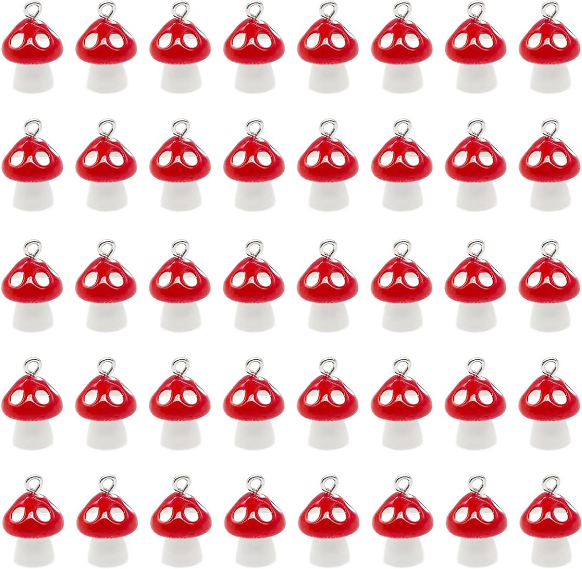 Brenzoos - Set van 40 hangers in paddenstoelvorm voor sieraden DIY