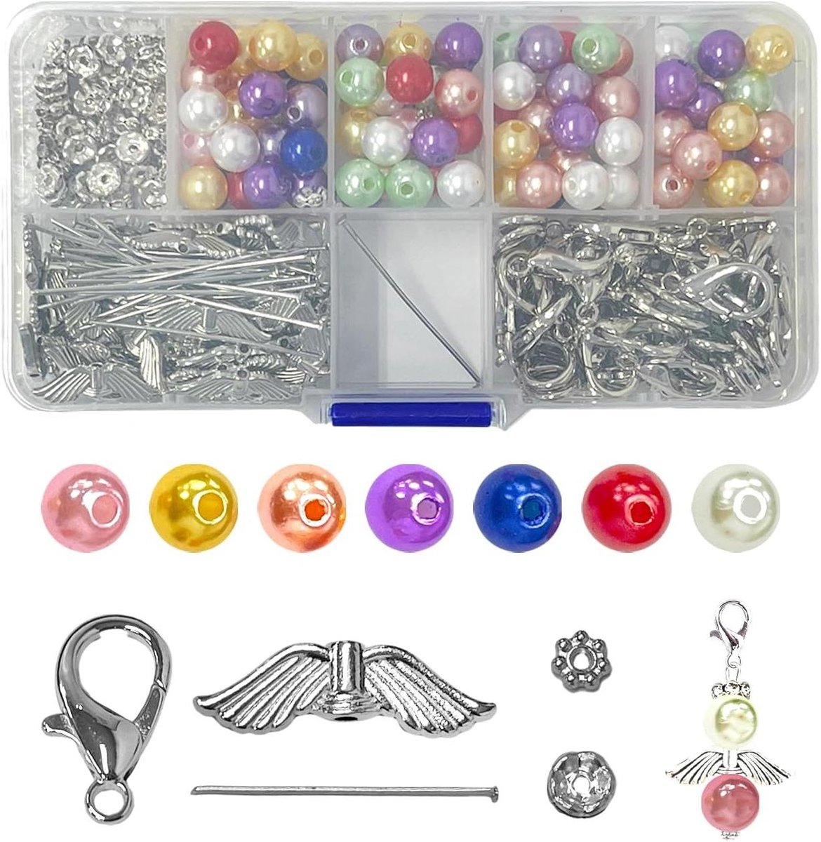 Brenzoos - Set van 50 kleurrijke kunststof beschermengelhangers, doe-het-zelf knutselsets voor bruiloften