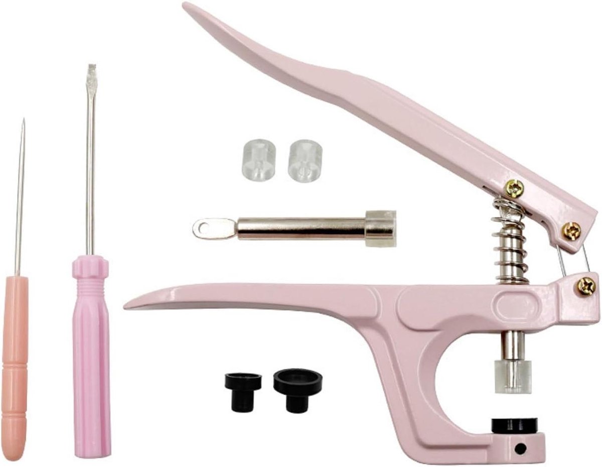 Brenzoos - Tang voor het installeren van knoppen en drukknopen - handige knoptang voor naaien en kleding (roze)