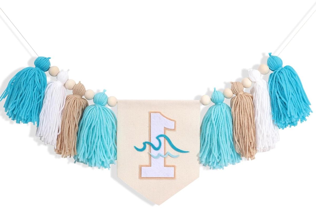   - Verjaardag hoge stoel banner e verjaardag jongen - Feestdecoratie jongens - Blauw