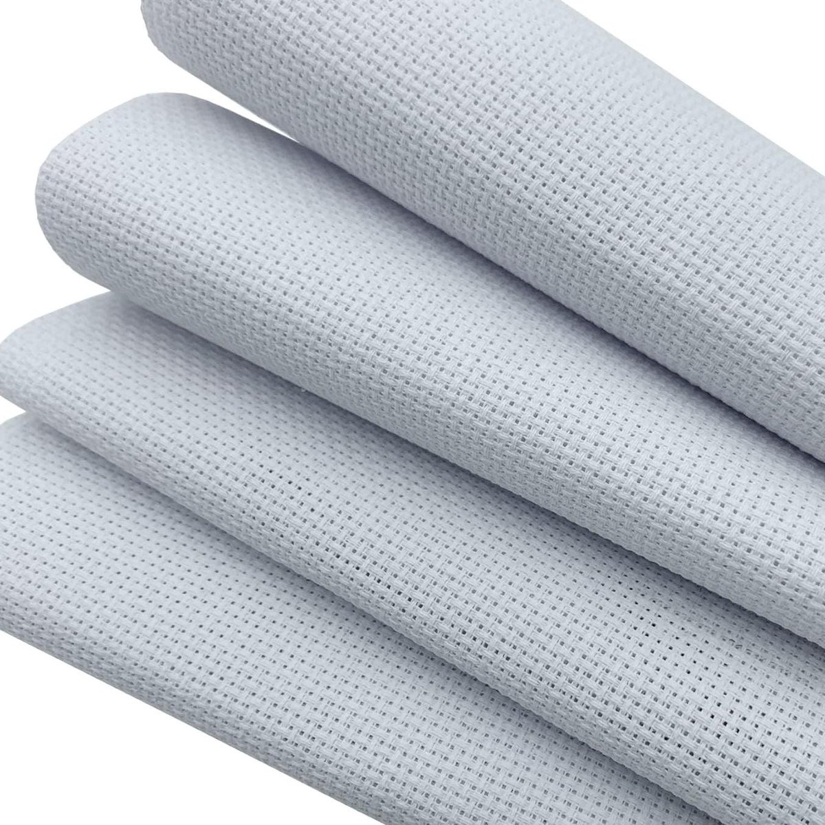 Brenzoos - Vier stuks borduurstof 36 x 36 cm wit 14 count katoen - borduurwerk stof