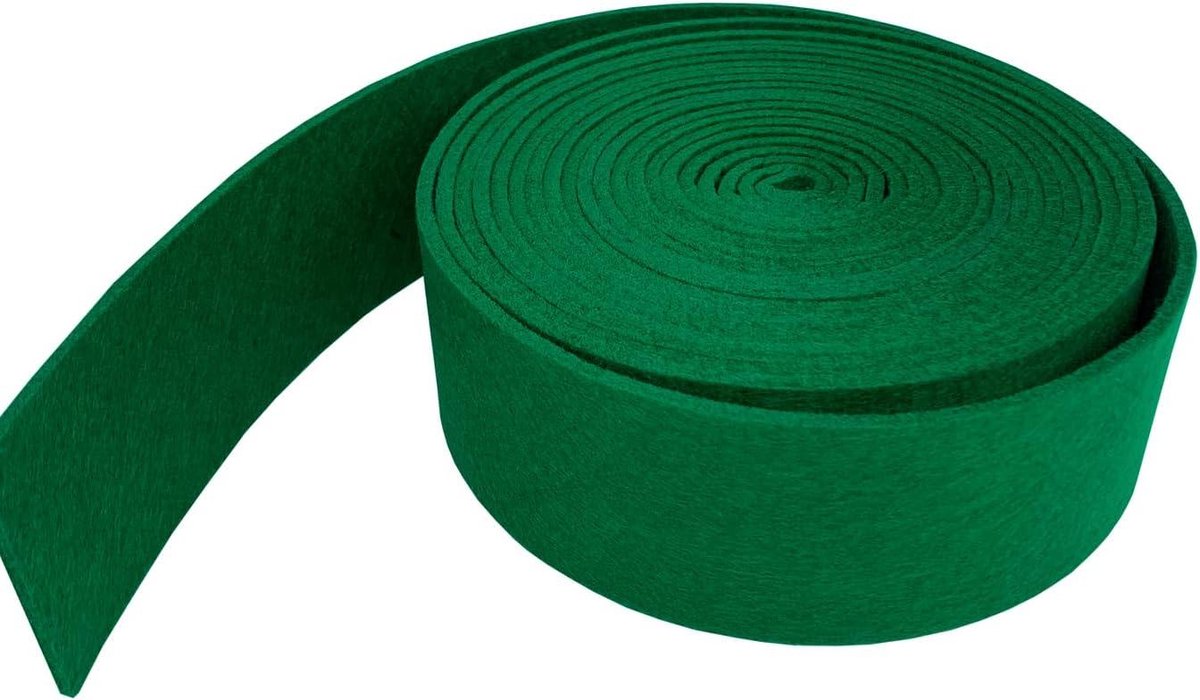 Brenzoos - Viltrol 5 cm x 500 cm viltband 3 mm dik polyester vilt voor opbergtas en onderlegger groen - Naaien, knutselen en decoratie.