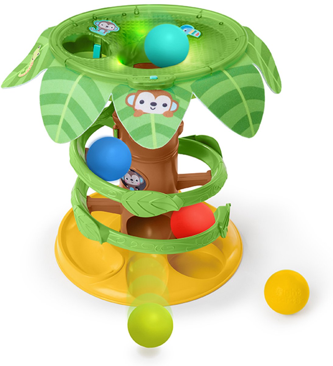 Bright Starts baby knikkerbaan Tropical Twirl Ball Play Toy jungle.