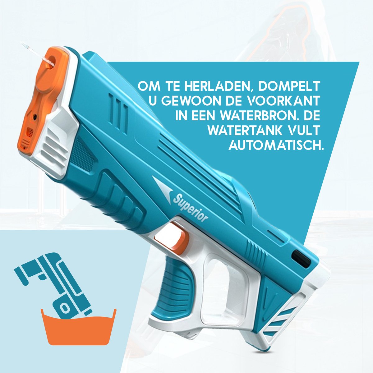 Automatische waterpistool - vult automatisch - hoge druk waterpistool - watergun - waterpistool - Volledig automatisch