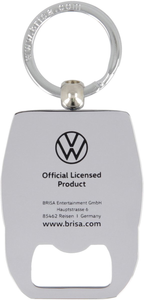 BRISA VW Collection - Volkswagen sleutelhanger accessoire sleutelhanger met bierflesopener in T5 Bulli Bus design (blauw)