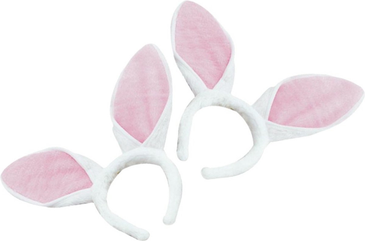 Bunny diadeem wit met roze