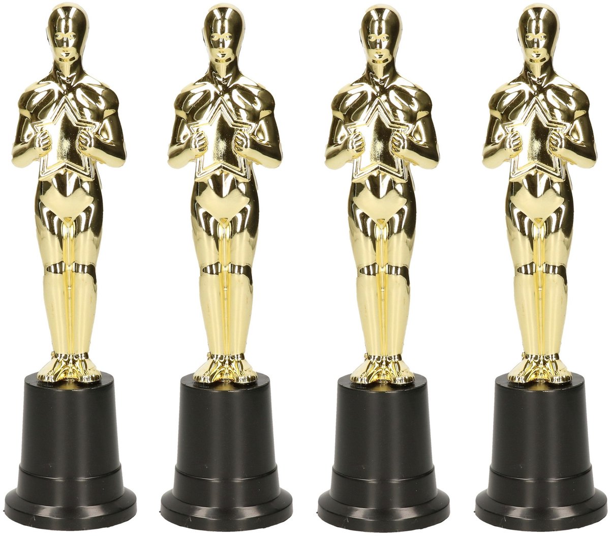 Filmster/Oscar award beeldje - 4x - goud - 22 cm - Hollywood thema film trofee