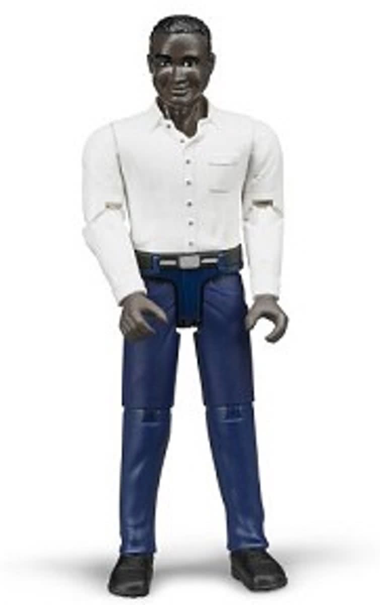   60004 Man met donkere huidskleur en donkerblauwe broek