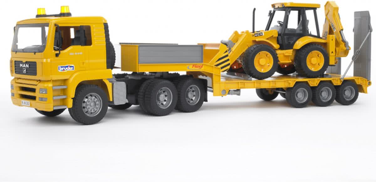 Bruder Man Dieplader + Bagger