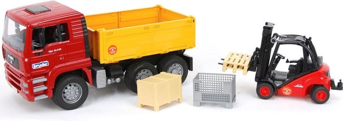   speelset kiepwagen met vorkheftruck