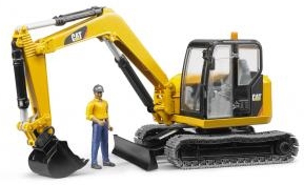 Caterpillar rups graafmachine met werkman  