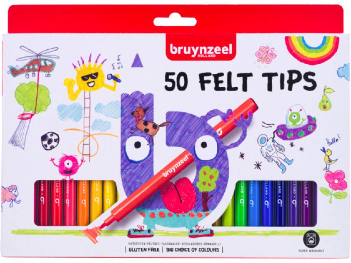 Bruynzeel-sakura Bruynzeel Kids viltstiften in etui 50 stuks