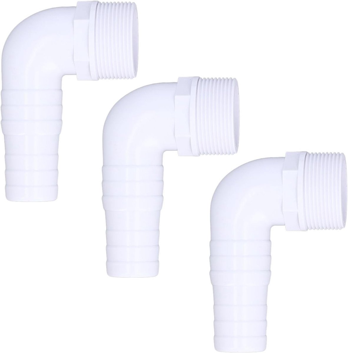 Allecto - Elbow Adapter Connector - 90 Graden Zwembadpomp Koppelingen - Geschikt voor Zwembadfilter - Vervanging voor Pomp Skimmer - Compatibel met...