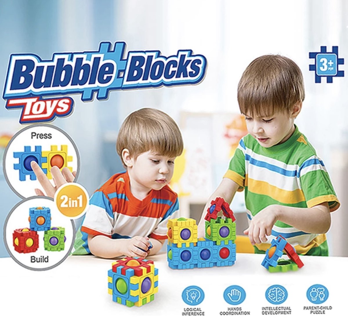 Fidget blokken spel speelgoed- kinderen vanaf 3 jaar- stimulatie- pop it fidget- Sinterklaas- cadeau- verjaardag