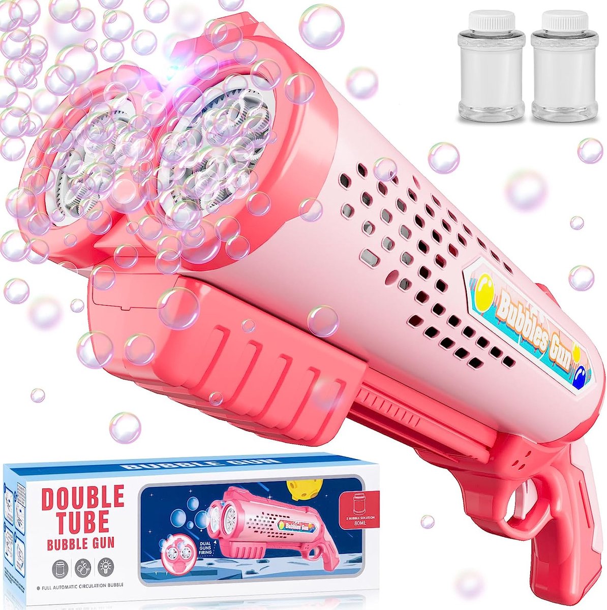 Bubble Blaster - Bellenblaas shotgun - Met Led-Verlichting - 2x Bellenblaas Navulling - Bellenblaas Pistool - Machine - Bruiloft - Incl. batterijen