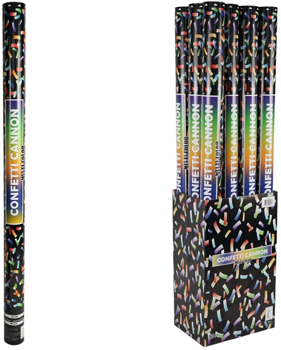 Confetti kanon 6 stuks multicolour 78 cm confetti kanonnen