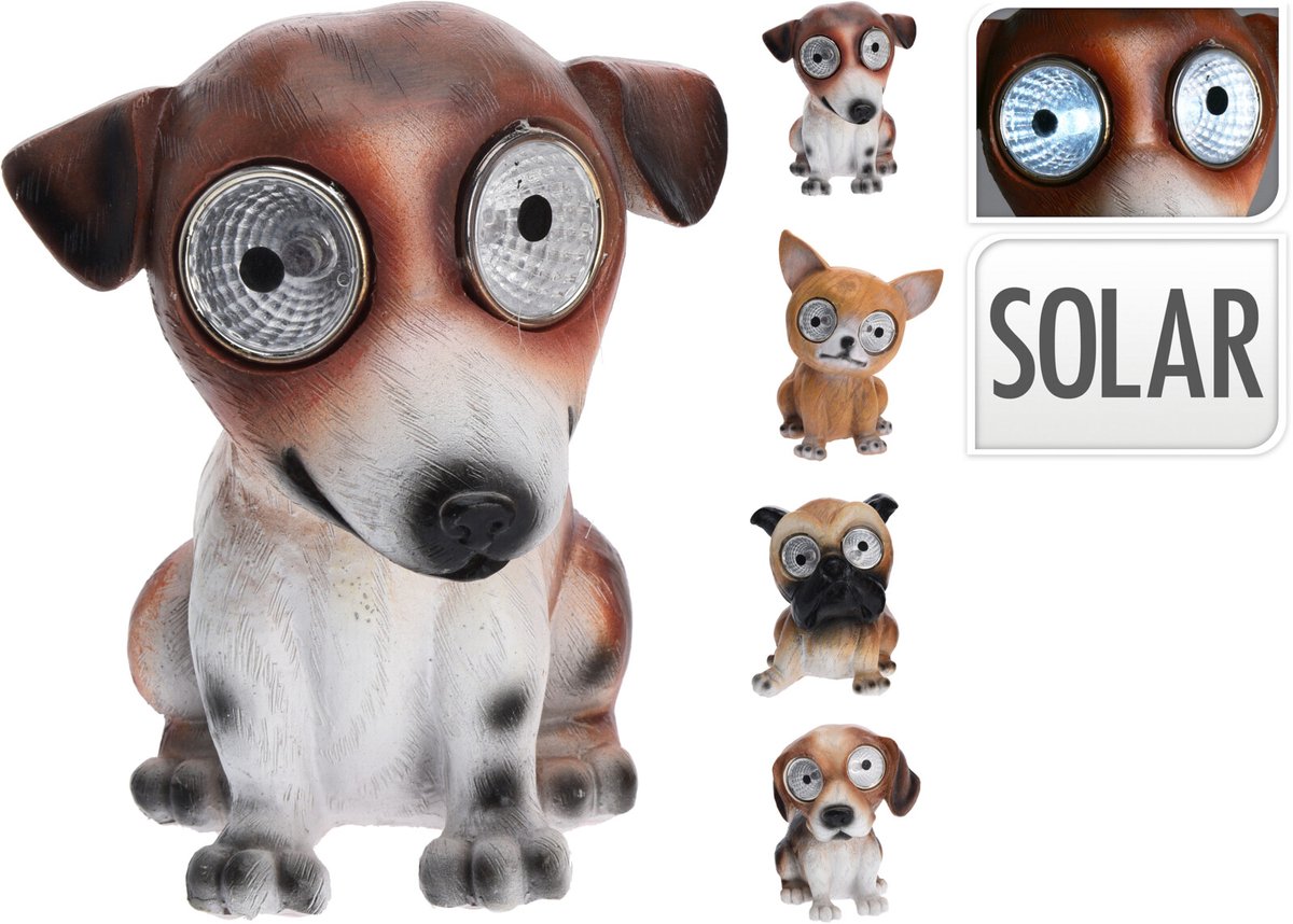 Solarlamp hond LED 13 cm assorti