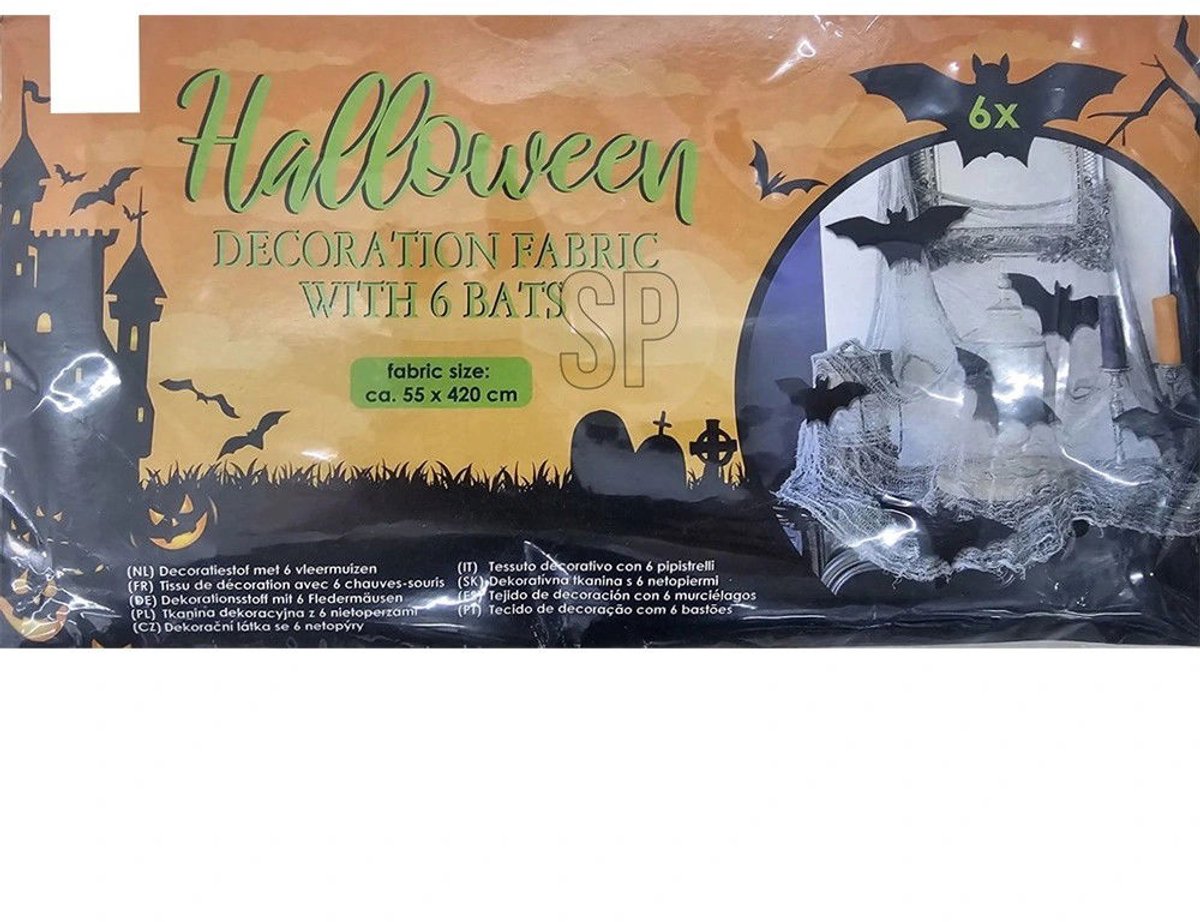 Buitengewoon de boet - Halloween Decoratiestof met Vleermuizen 55...