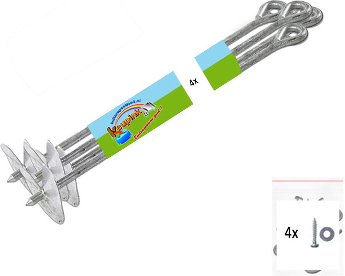 Grondanker voor schommel of speeltoestel - 50 cm - Gegalvaniseerde schroefanker