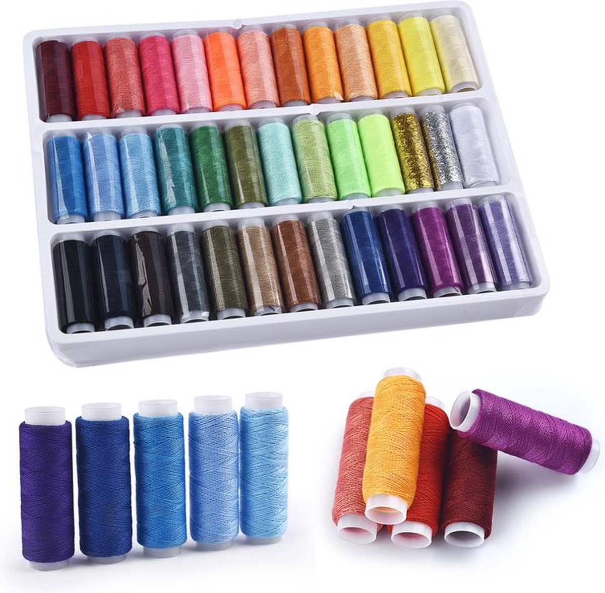 BukkitBow – Naaigaren Set – 39 Kleuren – Polyester – Voor Naaimachine en Handnaaien - 39 Stuks