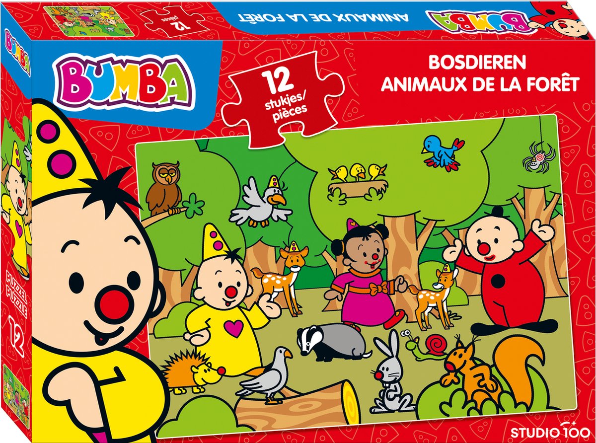   - Puzzel - Puzzel 12 stukken - Bosdieren