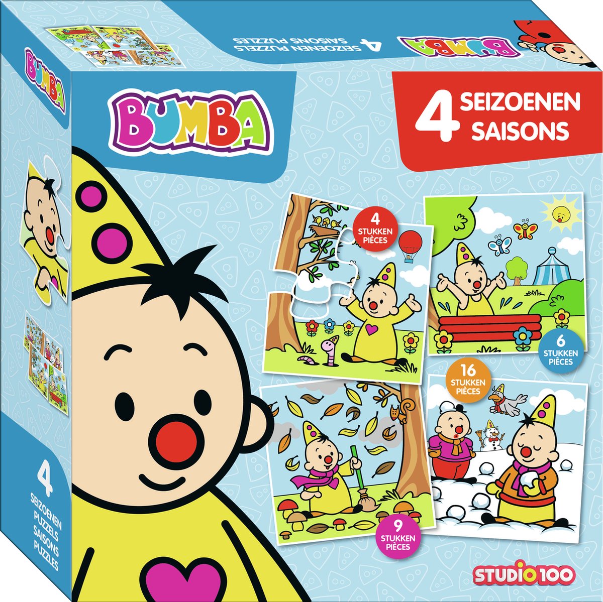Bumba 4 in 1 puzzel - Seizoenen Lente/Zomer/Herfst/Winter - 4/6/9/16 stuks