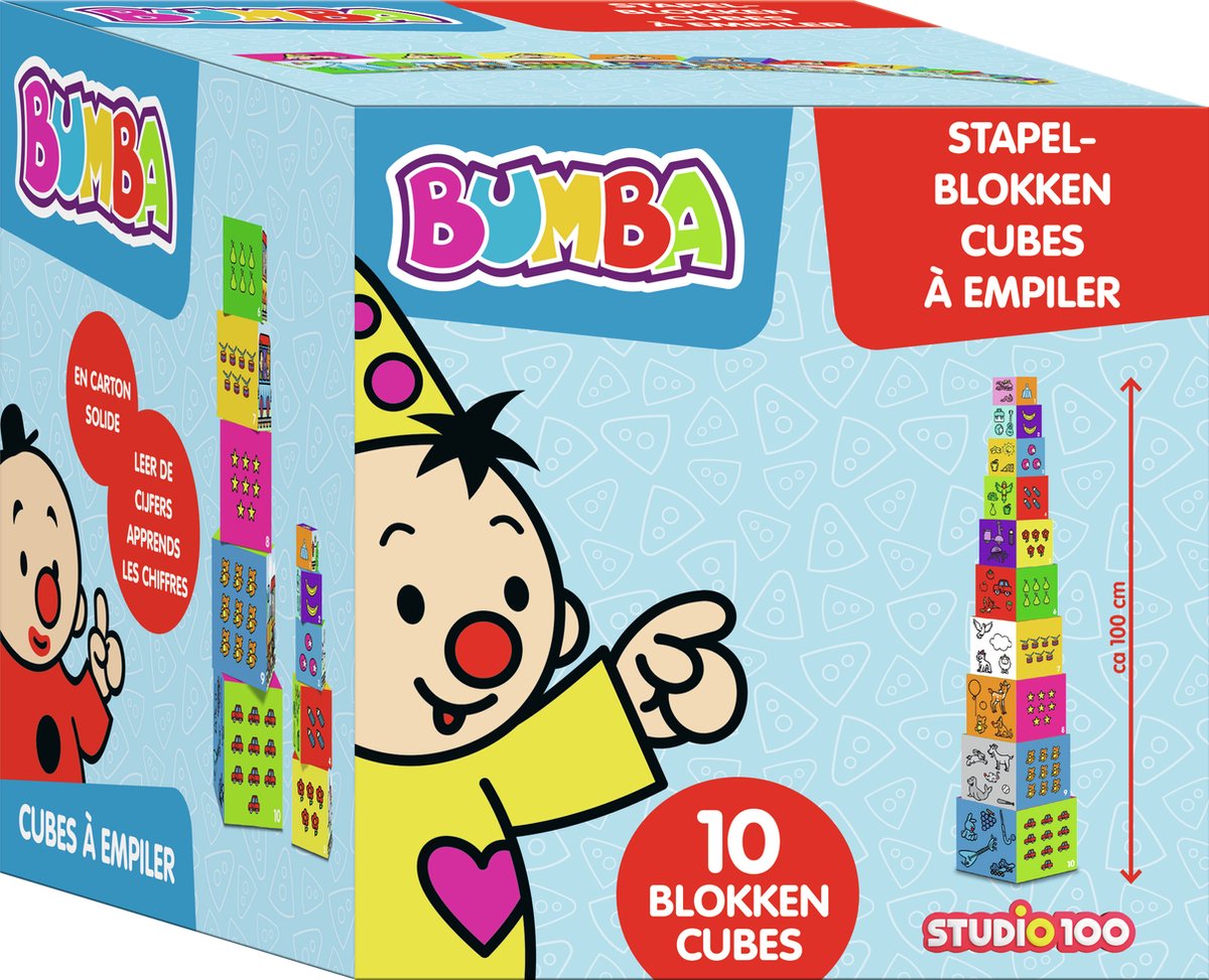   Stapelblokken - 10 blokken in karton - Totale hoogte 100 cm