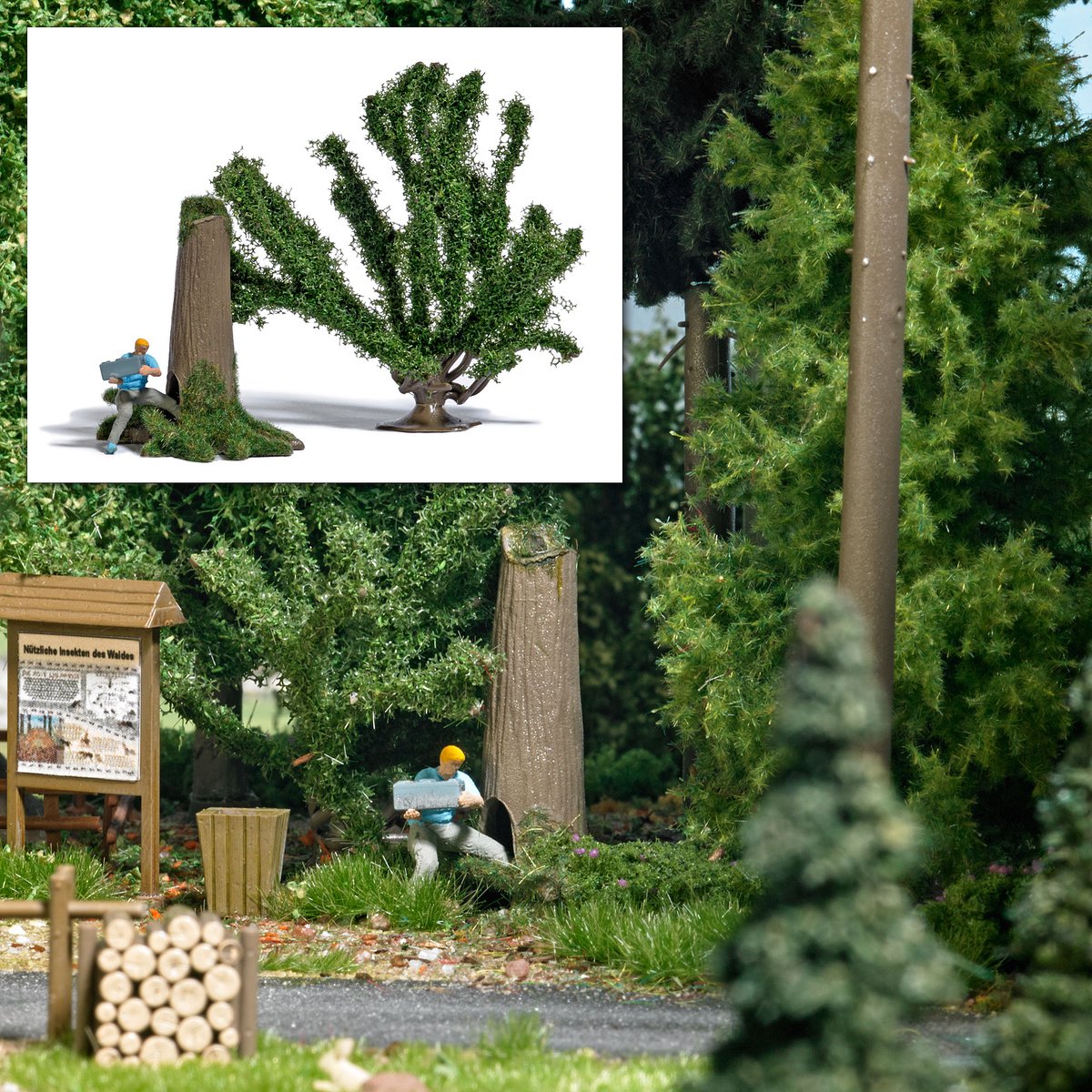 Busch - A-SET: GEOCACHER MIT FUND SCHATZTRUHE H0 (2/23) * - modelbouwsets, hobbybouwspeelgoed voor kinderen, modelverf en accessoires