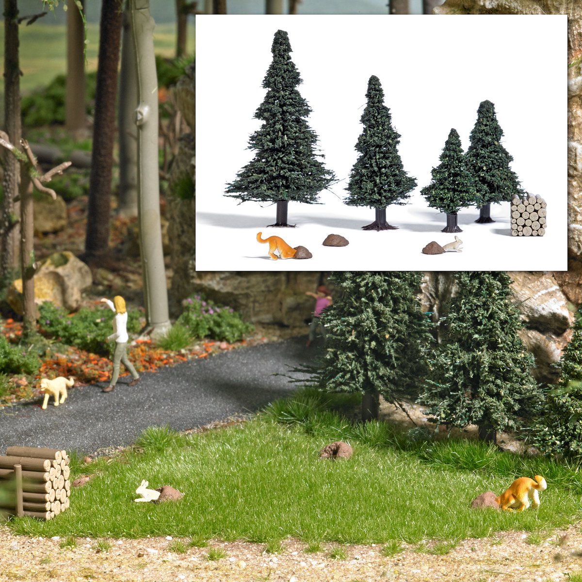 Busch - A-SET: HUND AUF HASENJAGD H0 (2/23) * - modelbouwsets, hobbybouwspeelgoed voor kinderen, modelverf en accessoires