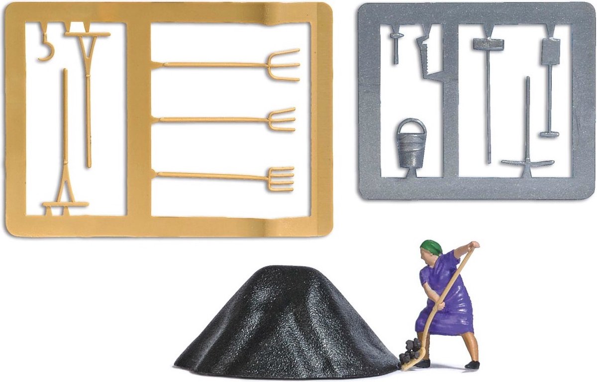 Busch - A-SET: KOHLE SCHAUFELN H0 - modelbouwsets, hobbybouwspeelgoed voor kinderen, modelverf en accessoires
